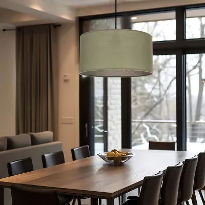 Závesný okrúhly luster SHANTI - 1xE27, 40W, čierny / mätový