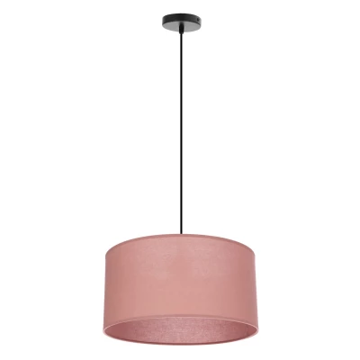 Závesný okrúhly luster SHANTI - 1xE27, 40W, čierny / vresový ružový