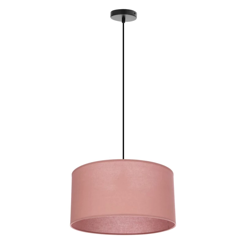 Závesný okrúhly luster SHANTI - 1xE27, 40W, čierny / vresový ružový