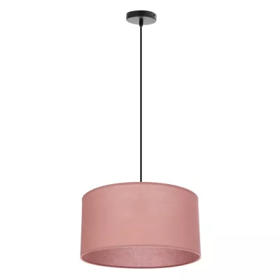 Závesný okrúhly luster SHANTI - 1xE27, 40W, čierny / vresový ružový