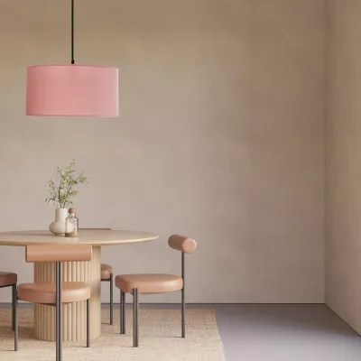 Závesný okrúhly luster SHANTI - 1xE27, 40W, čierny / vresový ružový