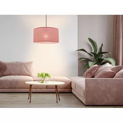 Závesný okrúhly luster SHANTI - 1xE27, 40W, čierny / vresový ružový