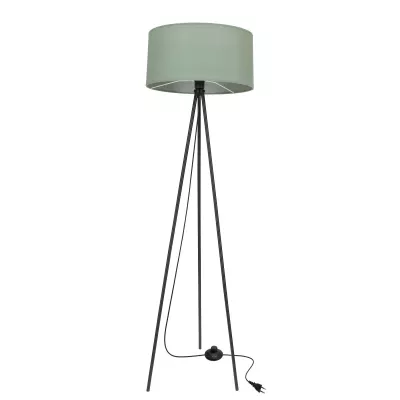 Stojacia lampa trojnožka SHANTI - 1xE27, 40W, čierna / mätová