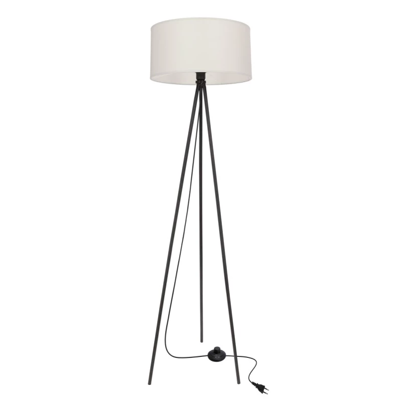 Stojacia lampa trojnožka SHANTI - 1xE27, 40W, čierna / šedá