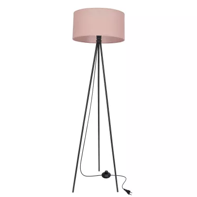 Stojacia lampa trojnožka SHANTI - 1xE27, 40W, čierna / vresová ružová