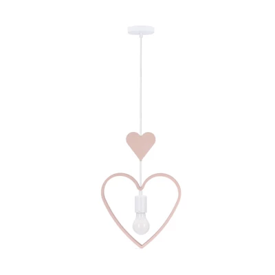Závesné svietidlo do detskej izby SINGLE 4 - 1xE27, 20W, biele / ružové