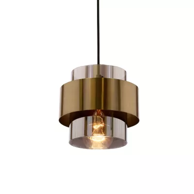 Moderné závesné svetlo nad jedálenský stôl SPIEGA - 4xE27, 60W, čierne / mosadzné