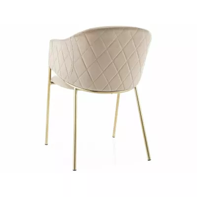 Elegantná jedálenská stolička TERESIE - béžová/zlatá