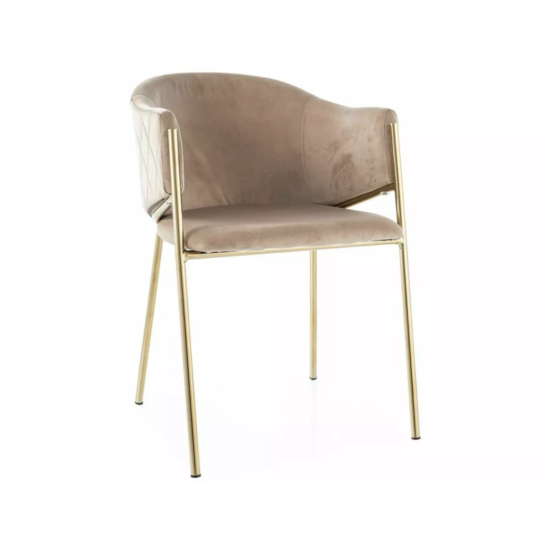 Elegantná jedálenská stolička TERESIE - béžová/zlatá