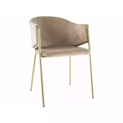 Elegantná jedálenská stolička TERESIE - béžová/zlatá