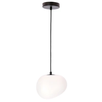 Závesné svietidlo v japandi štýle STONES - 1xE27, 40W, 20cm, čierne / biele