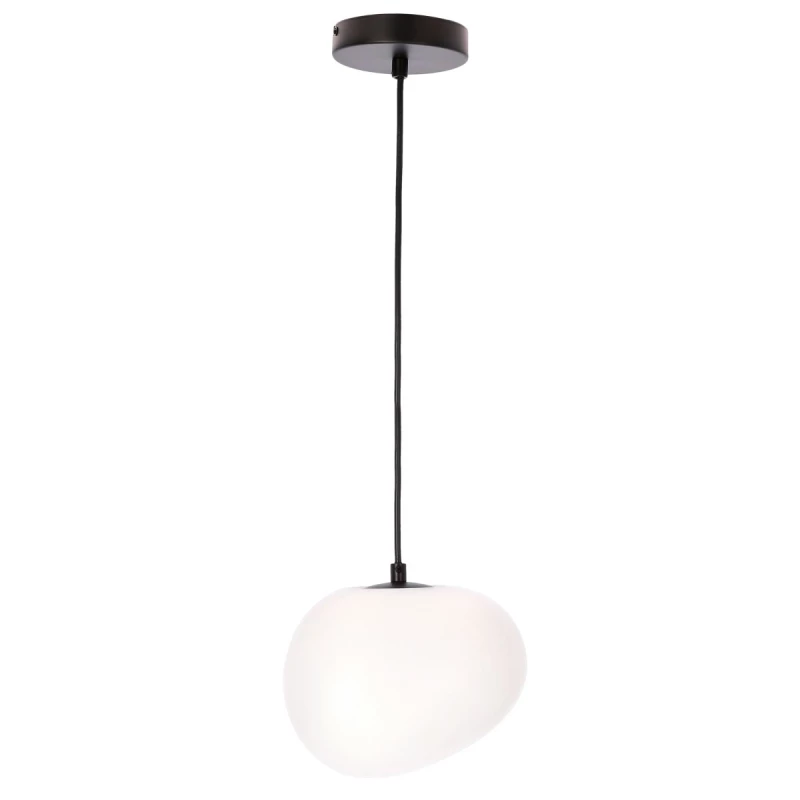 Závesné svietidlo v japandi štýle STONES - 1xE27, 40W, 20cm, čierne / biele