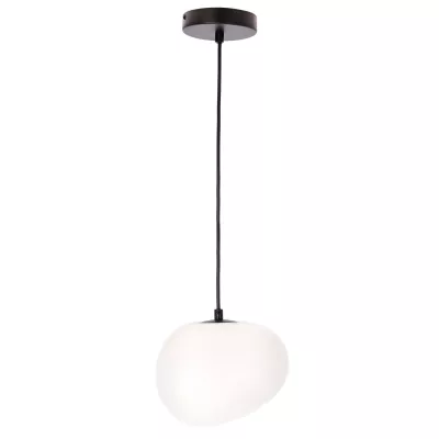 Závesné svietidlo v japandi štýle STONES - 1xE27, 40W, 20cm, čierne / biele