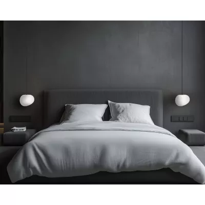 Závesné svietidlo v japandi štýle STONES - 1xE27, 40W, 20cm, čierne / biele