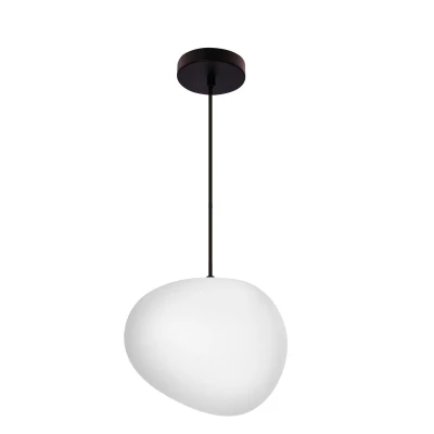 Závesné svietidlo v japandi štýle STONES - 1xE27, 40W, 25cm, čierne / biele