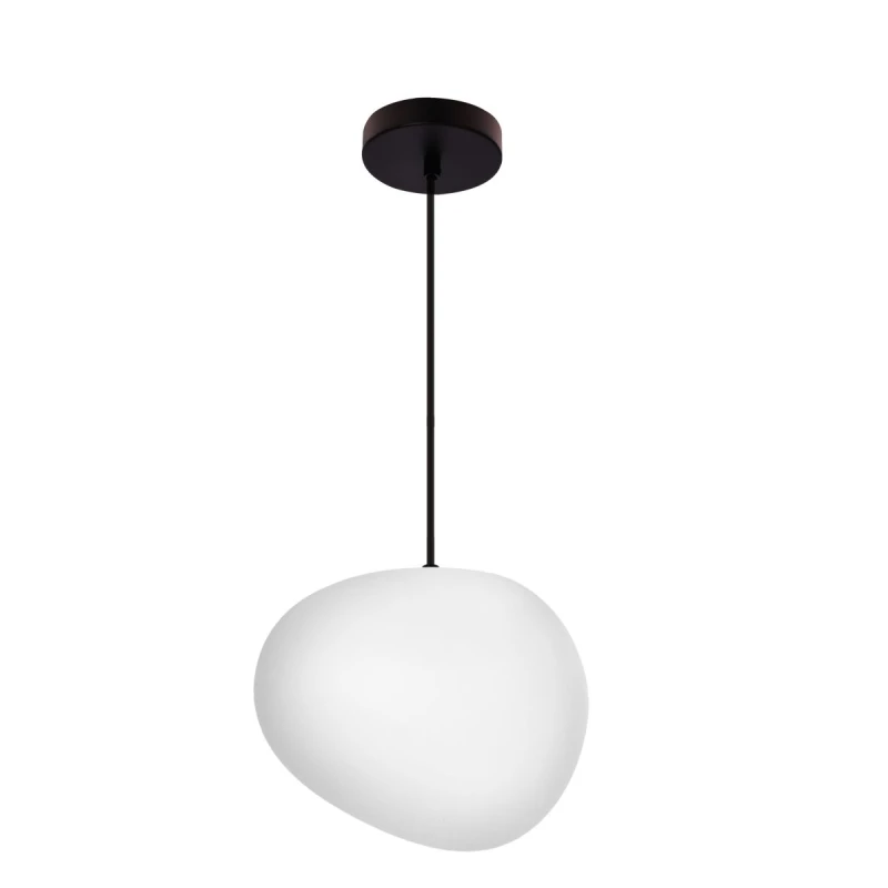 Závesné svietidlo v japandi štýle STONES - 1xE27, 40W, 25cm, čierne / biele