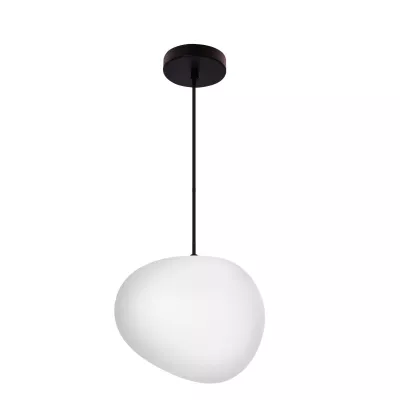Závesné svietidlo v japandi štýle STONES - 1xE27, 40W, 25cm, čierne / biele