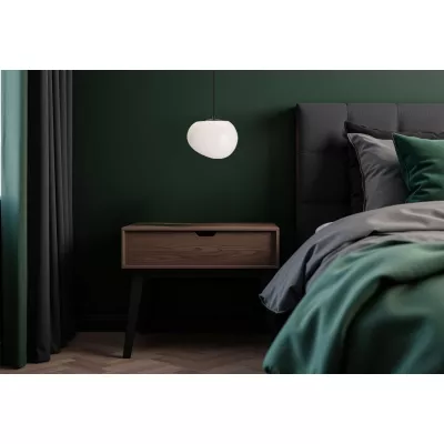 Závesné svietidlo v japandi štýle STONES - 1xE27, 40W, 25cm, čierne / biele