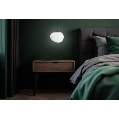 Závesné svietidlo v japandi štýle STONES - 1xE27, 40W, 25cm, čierne / biele