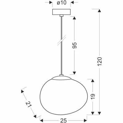 Závesné svietidlo v japandi štýle STONES - 1xE27, 40W, 25cm, čierne / biele