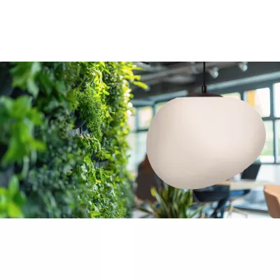 Závesné svietidlo v japandi štýle STONES - 1xE27, 40W, 30cm, čierne / biele