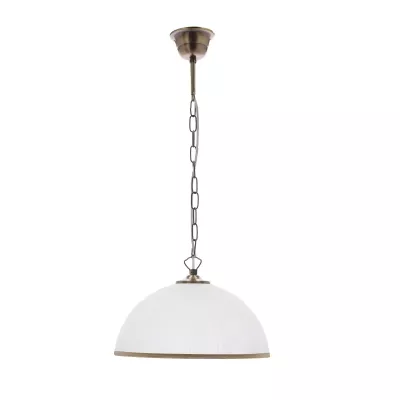 Závesné osvetlenie na reťazi SUGAR - 1xE27, 60W, patina / biele