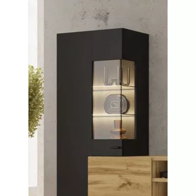 Obývacia stena NIKOL - čierny onyx / dub wotan