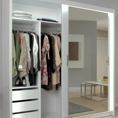 Zrkadlová šatníková skriňa 203/62 KAILAN - wenge