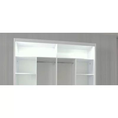 Zrkadlová šatníková skriňa 203/62 KAILAN - šedá