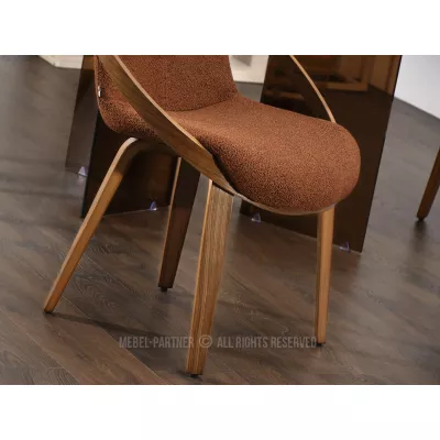 Dizajnová jedálenská stolička HODA - medená / orech