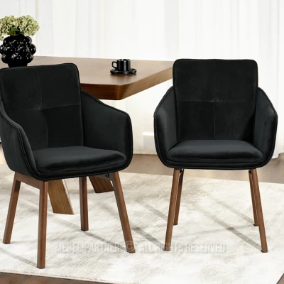 Elegantná jedálenská stolička VIVIENNE - čierna / orech