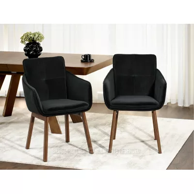 Elegantná jedálenská stolička VIVIENNE - čierna / orech