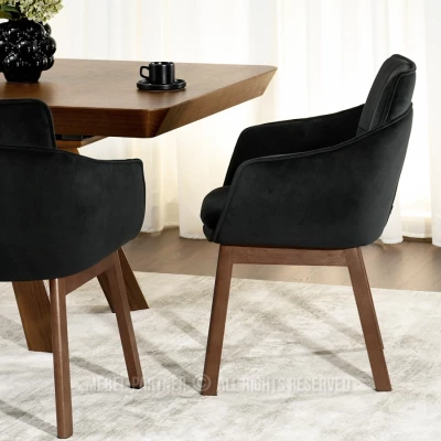 Elegantná jedálenská stolička VIVIENNE - čierna / orech