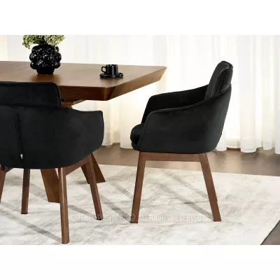 Elegantná jedálenská stolička VIVIENNE - čierna / orech