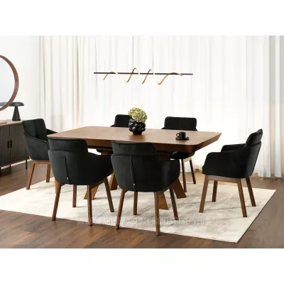 Elegantná jedálenská stolička VIVIENNE - čierna / orech
