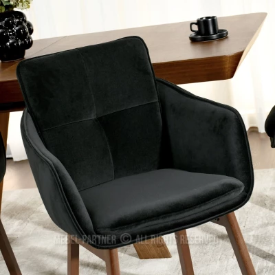 Elegantná jedálenská stolička VIVIENNE - čierna / orech