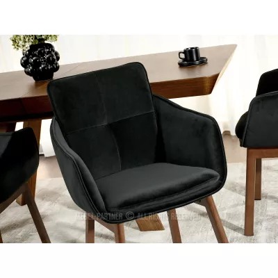 Elegantná jedálenská stolička VIVIENNE - čierna / orech