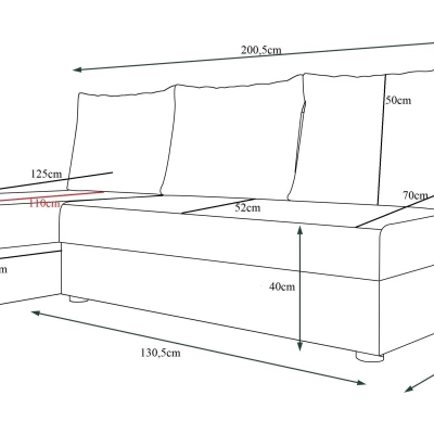 Moderná rohová sedačka HORTENZIE - hnedá / svetlohnedá