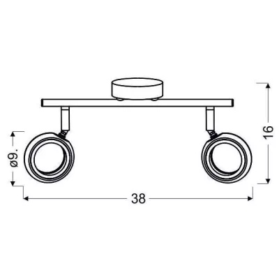 LED moderné stropné bodové osvetlenie AURELION - 2x4W, 3000K (teplá biela), chrómované