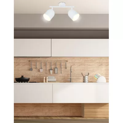 Nástenné / stropné bodové osvetlenie AZURO - 2xE27, 40W, biele