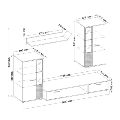 Nábytok do obývačky SANA - biely