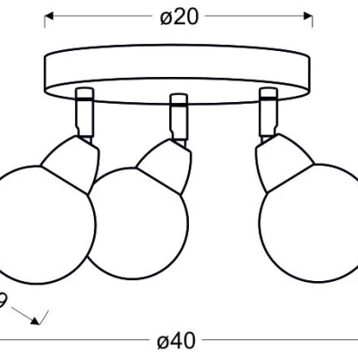Stropné okrúhle bodové LED svetlo BOLO - 3x6W, 3000K (teplá biela), chrómované
