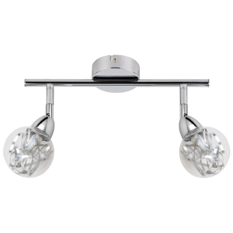 Nástenné / stropné bodové LED svetlo BOLO - 2x6W, 3000K (teplá biela), chrómované