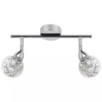Nástenné / stropné bodové LED svetlo BOLO - 2x6W, 3000K (teplá biela), chrómované