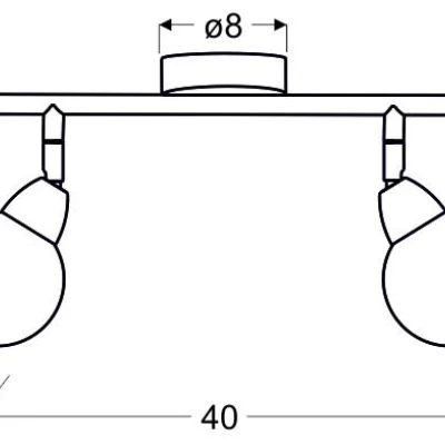 Nástenné / stropné bodové LED svetlo BOLO - 2x6W, 3000K (teplá biela), chrómované