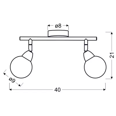 Nástenné / stropné bodové LED svetlo BOLO - 2x6W, 3000K (teplá biela), chrómované