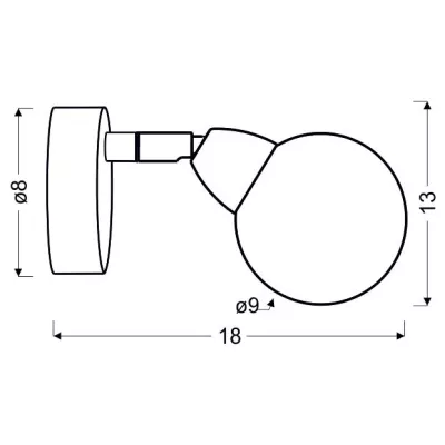 Nástenné bodové LED svetlo BOLO - 1x6W, 3000K (teplá biela), chrómované