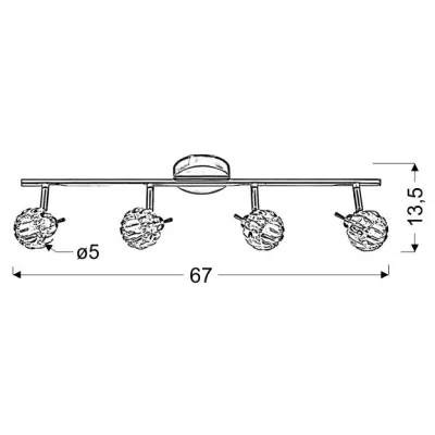 Stropné bodové osvetlenie BOMBOLA - 4xG9, 40W, chrómované/číre