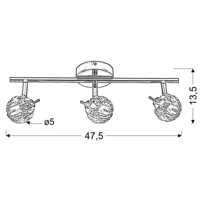 Stropné bodové osvetlenie BOMBOLA - 3xG9, 40W, chrómované/číre