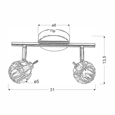 Nástenné / stropné bodové osvetlenie BOMBOLA - 2xG9, 40W, chrómované / číre